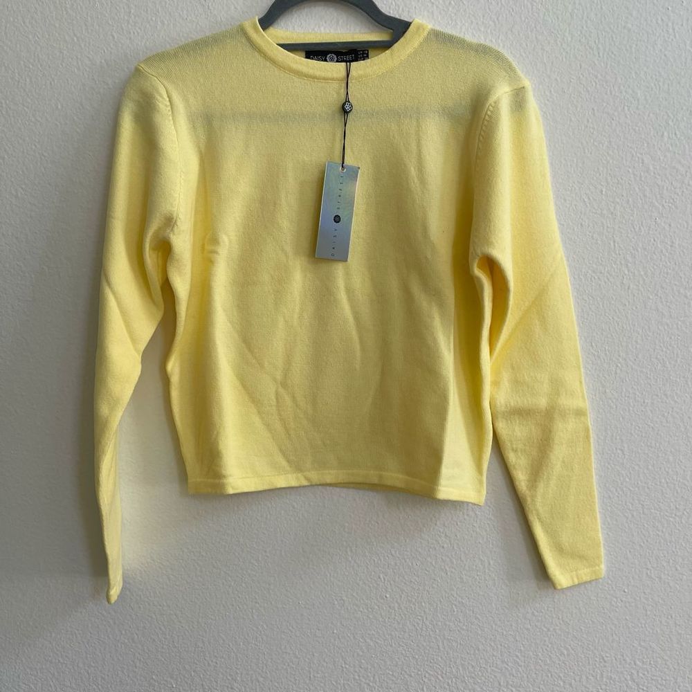 ASOS Daisy Street Crop Long Sleeve Top in Yellow